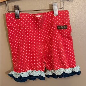 Matilda Jane Pink Polka Dot Ruffle Shorts